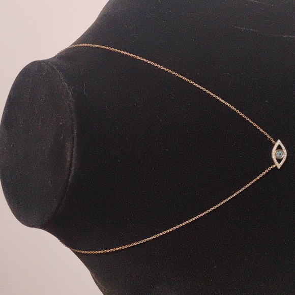 Evil Eye Guardian Necklace Set In Brilliant Stones Stamped 480 PM - Picture 3 of 8